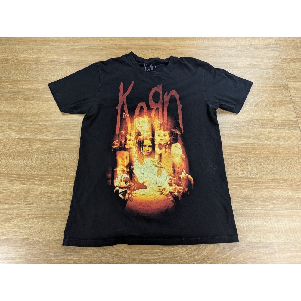 Korn Band T Shirt Black Graphic Tee Creepy Dolls Nu Metal Men's Size Medium